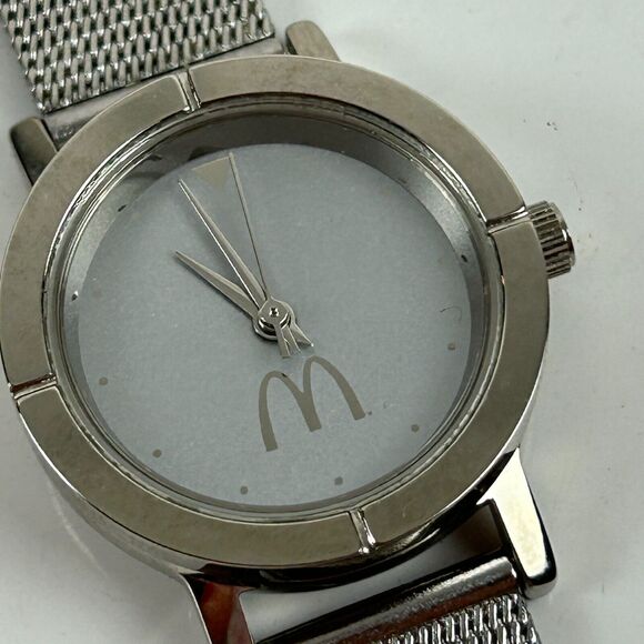 Sweda McDonalds Watch Women Silver Tone Mesh Band New Battery main image 4